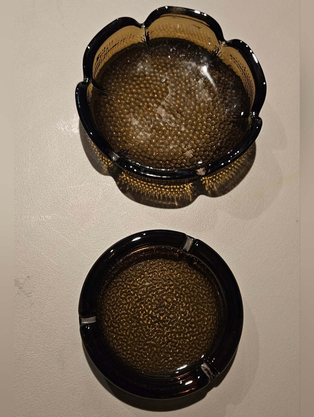 MCM Smoky Gkass Ashtrays - Set Of 2